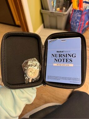 Medical Basics Blue Nursing Notes Card Set with Badge Reel